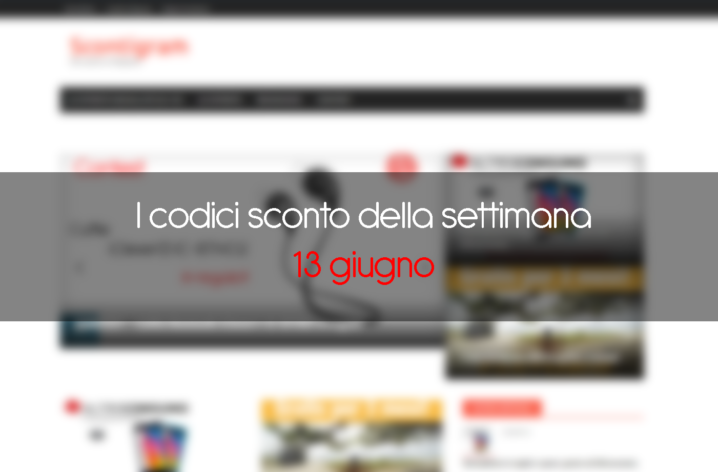 Codici sconto della settinana – Copertina