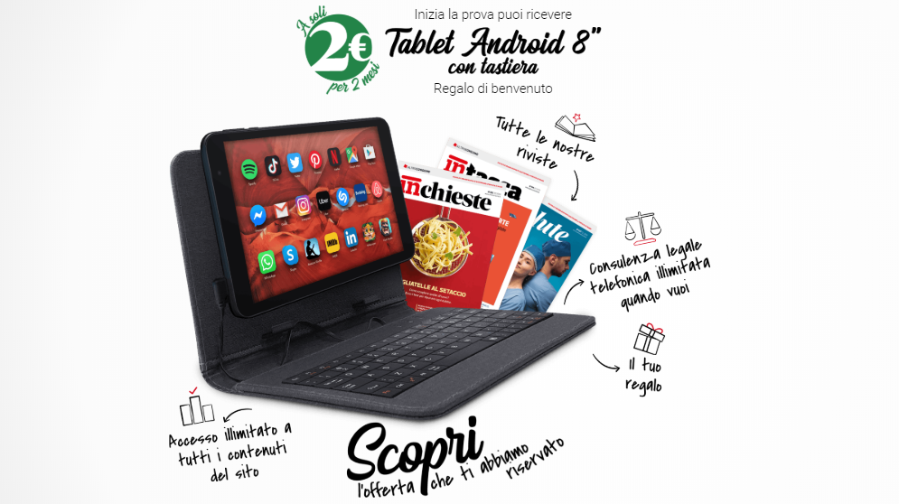 Tablet in regalo o quasi, grazie ad Altrocosumo. copertina altroconsumo tablet
