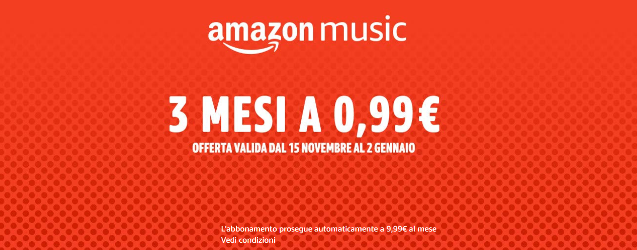 Amazon Music Unlimited : 3 mesi a soli 99 centesimi amazon music unlimited – copertina